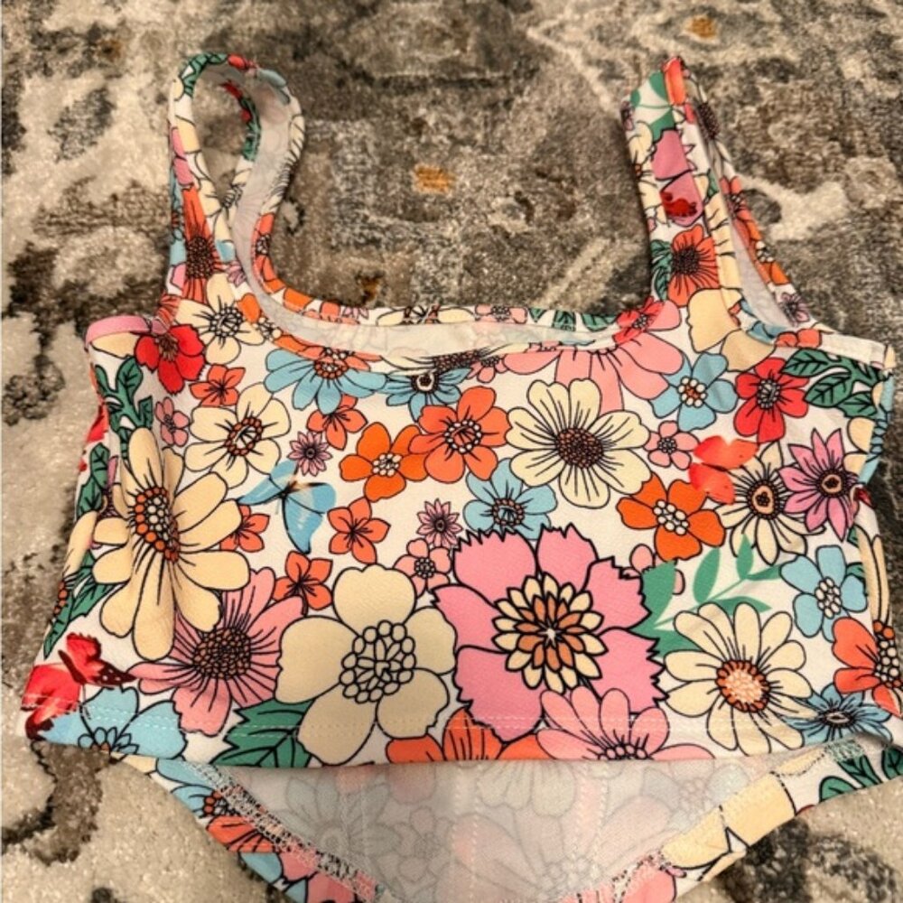 SHEIN Floral Crop Top - Multicolor